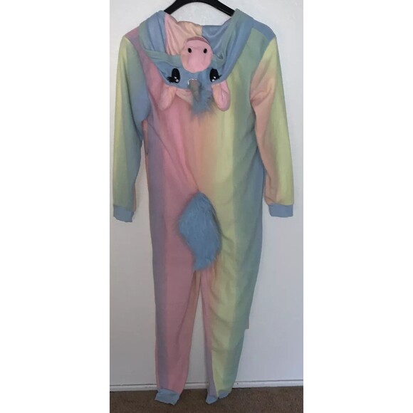 Unicorn Sweet Treats Comfy One Piece Hooded Pajamas Adult Woman Sz Large - Picture 7 of 8
